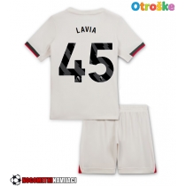 Otroške Nogometnih dresov Chelsea Romeo Lavia #45 Gostujoči 2025-26 Kratki rokavi (+ hlače)